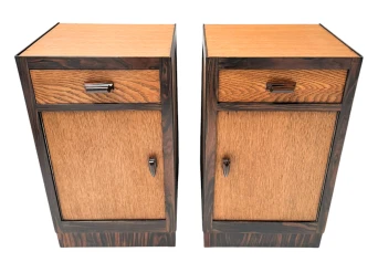 Two Art Deco Modernist Nightstands or Bedside Tables, 1920s 2